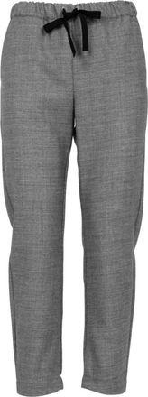 Semicouture Grijze Wollen Blend Enkellange Broek - Dames - Slim Fit Broeken - Grijs - S - Wol - Broeken