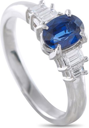 Luxury Bazaar Platinum 0.30ct Diamond and Sapphire Ring MF28-041426