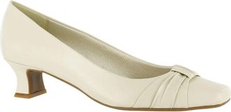 Easy Street Womens Easy Street Waive Pump Bone Slip On Square Toe Kitten Heel ZAP2158