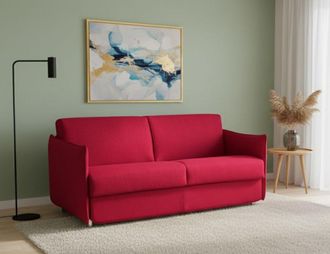 Dmora Dmora - Sof&aacute; Fijo 2 Plazas Varedo, Sof&aacute; Lineal Para Sal&oacute;n, Acolchado, Desenfundable, Calidad 100% Made In Italy, 180x95 H90 Cm, Rojo