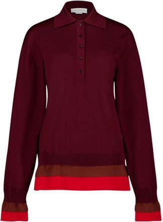 Stella McCartney Wollen Polotop - Dames - Ronde hals truien - Rood - L - Wol - Truien & Vesten