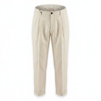 H&egrave;SKIMO Pantalaccio Twill Linen Trousers - male - H&egrave;SKIMO - Chinos - Beige - XL - Trousers