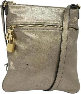 Loewe Tweedehands leren schoudertassen - Dames - Vintage Schoudertas - Geel - ONE Size - Leer - Vintage