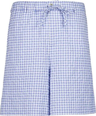 Marni Lichtblauwe Gingham Seersucker Shorts - Heren - Korte Broeken - Blauw - S - Katoen - Korte Broeken