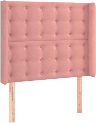 vidaXL Cabecero Con Led De Terciopelo Rosa 83x16x118/128 Cm Vidaxl