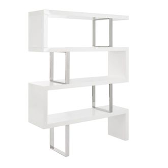 Angel Cerd&aacute; White Gloss MDF & Chrome Steel Shelving Unit