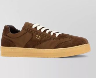 Prada suede renylon sneakers round toe design