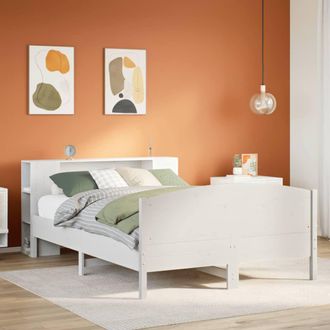 Berkfield Home Bookcase Bed without Mattress White 140x200cm Solid Wood Pine | Size: 140x200 cm