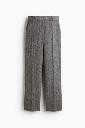 H&M Elegante Hose - Grau/Fischgr&auml;tmuster