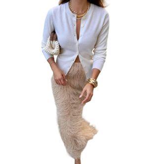 Parentezi Furry Skirt In Tan