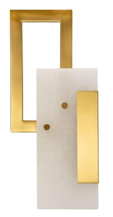 Mauro Ferretti Aplique de metal y cristal dorado 15x8x33 cm