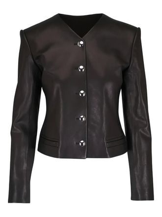 Khaite Nara leather jacket - women - Lambskin - 8 - Black