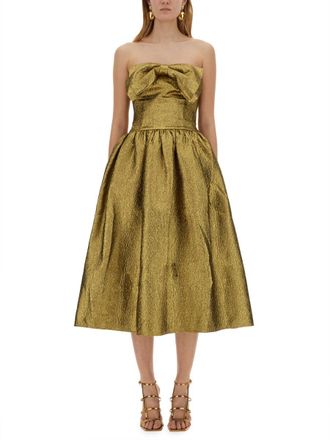 Self Portrait Metallic Jacquard Midi Dress