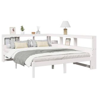 Berkfield Home Decorative Bookcase Bed without Mattress White 140x200 cm Solid W