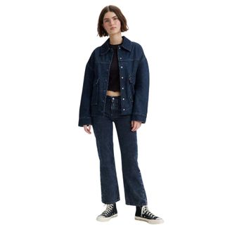 Levi's Dames/Dames Denim Mid Rise Straight Leg Jeans (Marine)