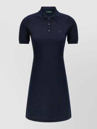 Courr&egrave;ges piqu&eacute; polo knee-length dress