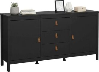 Dmora Credenza Whitney, Buffet da soggiorno, Madia da salotto, Dispensa da cucina, 151x38 h80 cm, Nero - Dmora