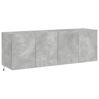 Berkfield Home TV Wall Cabinets with LED Lights 2 pcs Concrete Grey 60x35x41 cm | Size: 60 x 35 x 41 cm