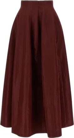 Alberta Ferretti Rokken, Dames, Rood, XS, Leer, Asymmetrische Panel Maxi Rok