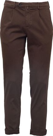 BRIGLIA 1949 Slim-fit Trousers with Front Pleats and Smooth Finish