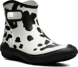Bogs Patch Waterproof Rain Boot in Black W/White at Nordstrom, Size 11