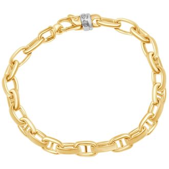 Pompeii3 Mens Anchor & Round Link 14k Gold (43gram) or Platinum (69gram) 7.5-8mm Bracelet 8.75