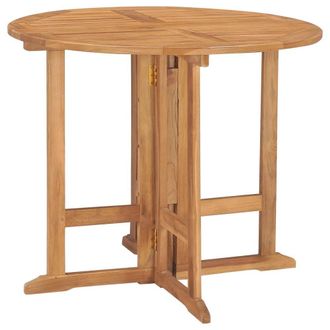 Berkfield Home Elegant 5 Piece Folding Outdoor Dining Set Solid Teak Wood in Brown