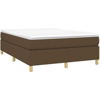 vidaXL Cama Sin Colch&oacute;n Tela Marr&oacute;n Oscuro 140x190 Cm Vidaxl