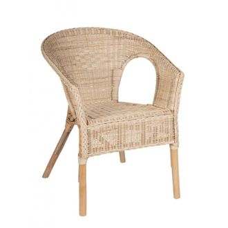 Konte Design Lote de 4 sillones de rat&aacute;n natural, apilables