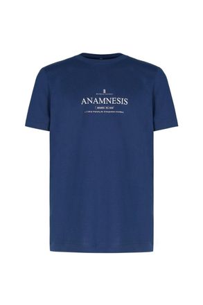 Brunello Cucinelli ANAMNESIS TEXT T SHIRT Size: XXL, colour: BLUE