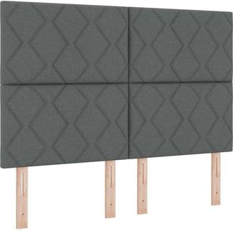vidaXL Cabecero De Tela Geometric Con Cabecera Gris Oscuro 160 Cm Tela Vidaxl