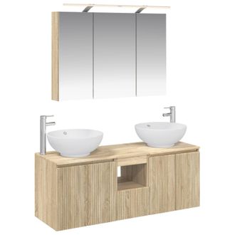 vidaXL Juego De Muebles De Ba&ntilde;o 4 Pcs Roble Sonoma Vidaxl