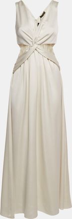 Ramy Brook Ivory White Satin Cut-Out Irene Dress