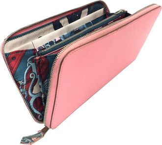 Hermès Pink Rose Confetti Epsom Leather Long Wallet (Bi-Fold) (Pre-Owned)