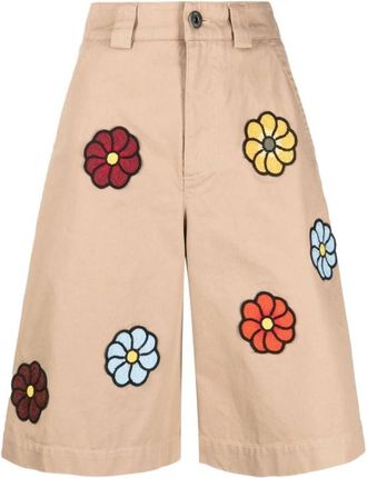 Moncler Cotton Patched Shorts - Dames - Korte Broeken - Veelkleurig - 2XS - Katoen - Korte Broeken
