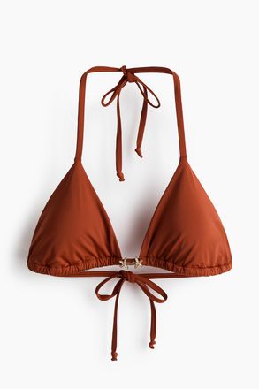 H&M Wattiertes Triangel-Bikinitop - Dunkelorange