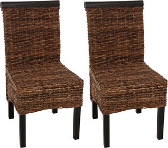 Hhg Hhg - Nunca Usado] Lote De 2 Sillas De Comedor Silla De Mimbre M45 Silla De Mimbre Banana, Oscuro, Sin Cojines