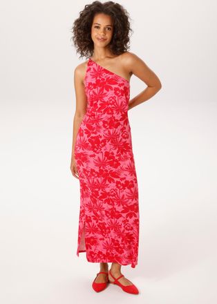 Aniston Sommerkleid ANISTON CASUAL, Damen, Gr. 38, N-Gr, rosa (pink, rot), Single Jersey, Obermaterial: 95% Viskose, 5% Elasthan, bedruckt, gebl&uuml;mt, figurbeto