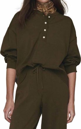 The Great. The Henley Sweater In Army Green