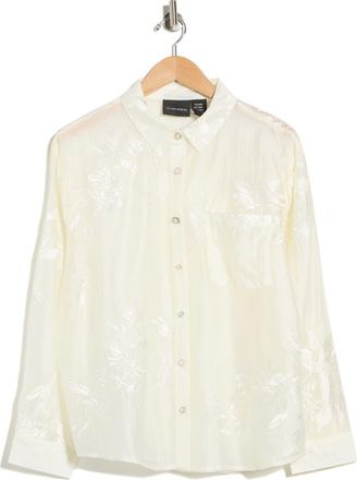 Forgotten Grace Embroidered Button-Up Shirt in Natural at Nordstrom Rack, Size 2 X