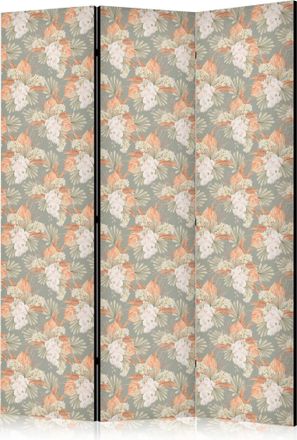 Artgeist Biombo Artgeist Fleurs Et Feuilles Exotiques Plegable 135x172 Cm