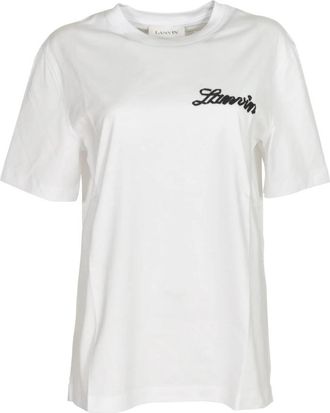 Lanvin T-shirts en Polos - Dames - T-shirts - Wit - L - Katoen - Tops