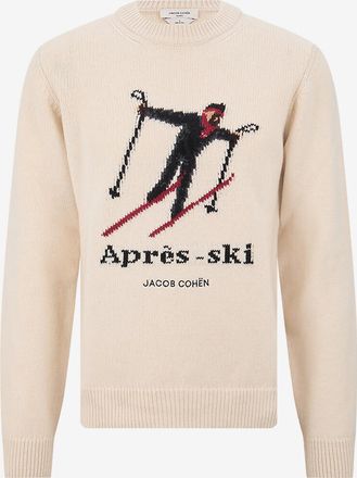 Jacob Cohen Woll- und Kaschmir-Jacquardpullover mit Skifahrer-Motiv