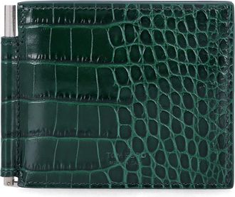 Tom Ford Croc-embossed Leather Money Clip Wallet