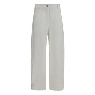 Max Mara Adorni Cropped Broek - Dames - Broeken - Wit - Maat: XS Katoen