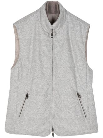 Cruciani zip-up padded gilet - Grey