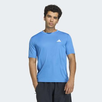 adidas T-Shirt ADIDAS PERFORMANCE WORKOUT ESSENTIALS BASE, Herren, Gr. XXL, ray blau, Obermaterial: 100% Polyester, Rundhals, Shirts T-Shirt, regul&auml;re Passfo