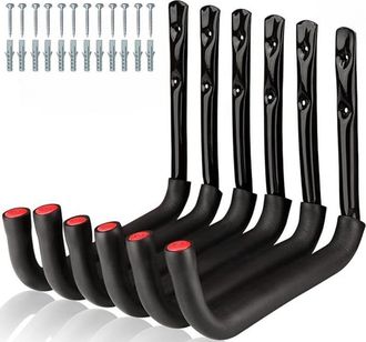 OEM Juego De 6 Ganchos Resistentes De Acero Y Eva Para Garaje, Ideales Para Bicicletas, Sillas, Tuber&iacute;as Y Para Uso Interior Y Exterior