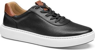 Johnston & Murphy Anders Perforated Sneaker in Black Full Grain at Nordstrom, Size 10.5