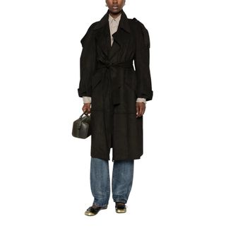 Low Classic LOW Classic - Trenchcoat van kunstsu&egrave;de - Dames - Mantels - Zwart - Maat: XS Su&egrave;de